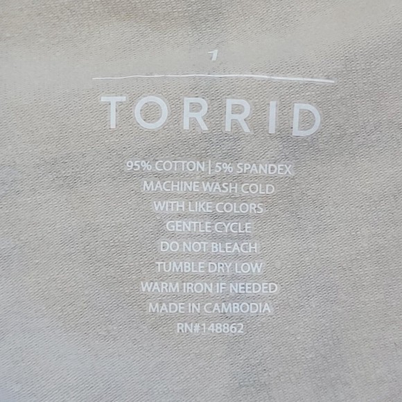 Torrid Size 1x (14/16) Signature Waist Pull On Skinny Leggings Gingham Plaid Tan - Picture 4 of 5